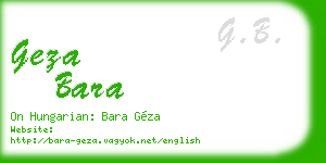 geza bara business card