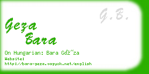 geza bara business card